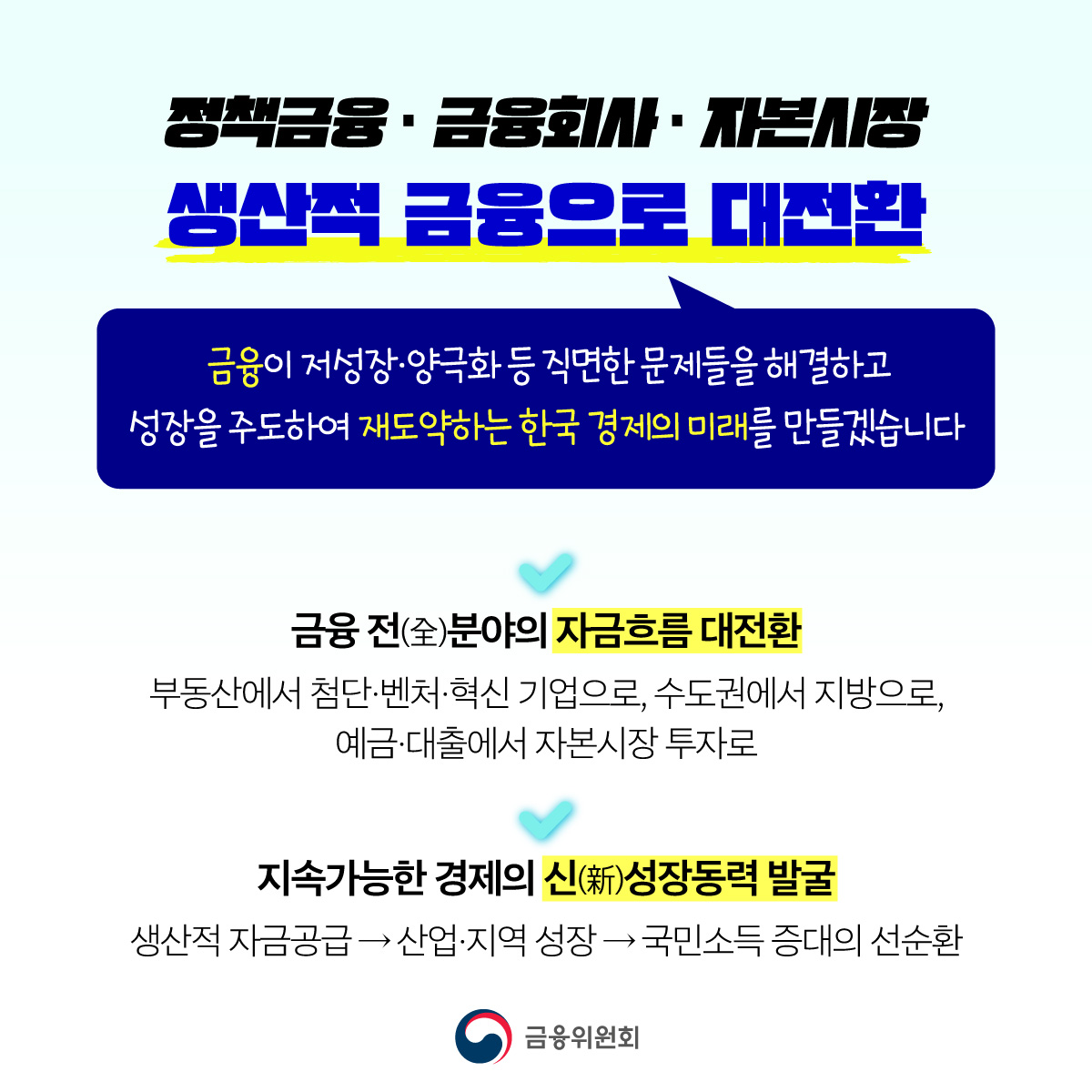 생산적금융으로 대전환을 시작합니다