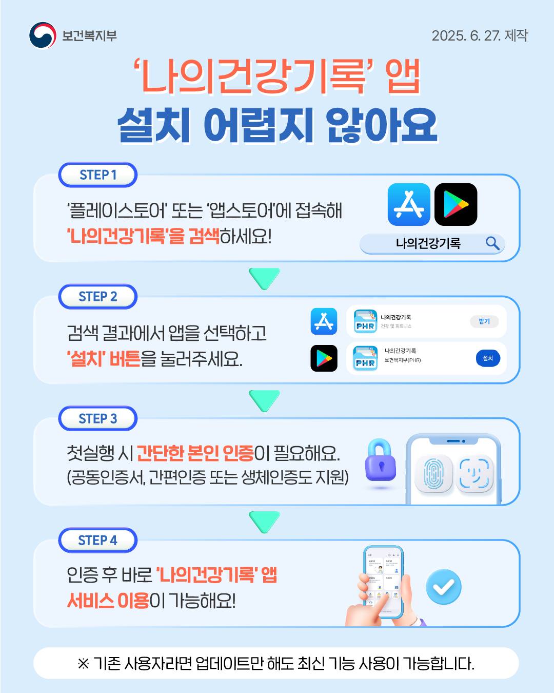 이제는 나의건강기록 앱 하나면 끝이에요!