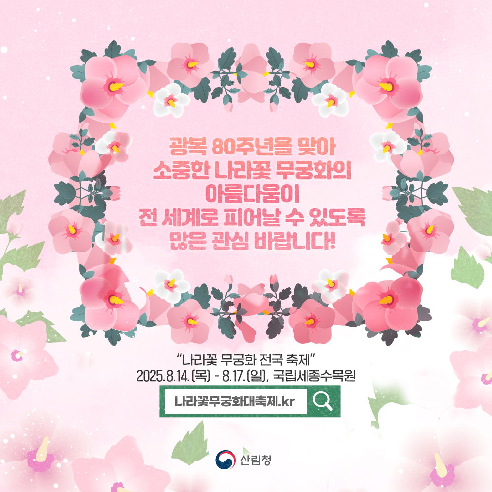 광복80주년을 맞아 소중한 나라꽃 무궁화의 아름다움
