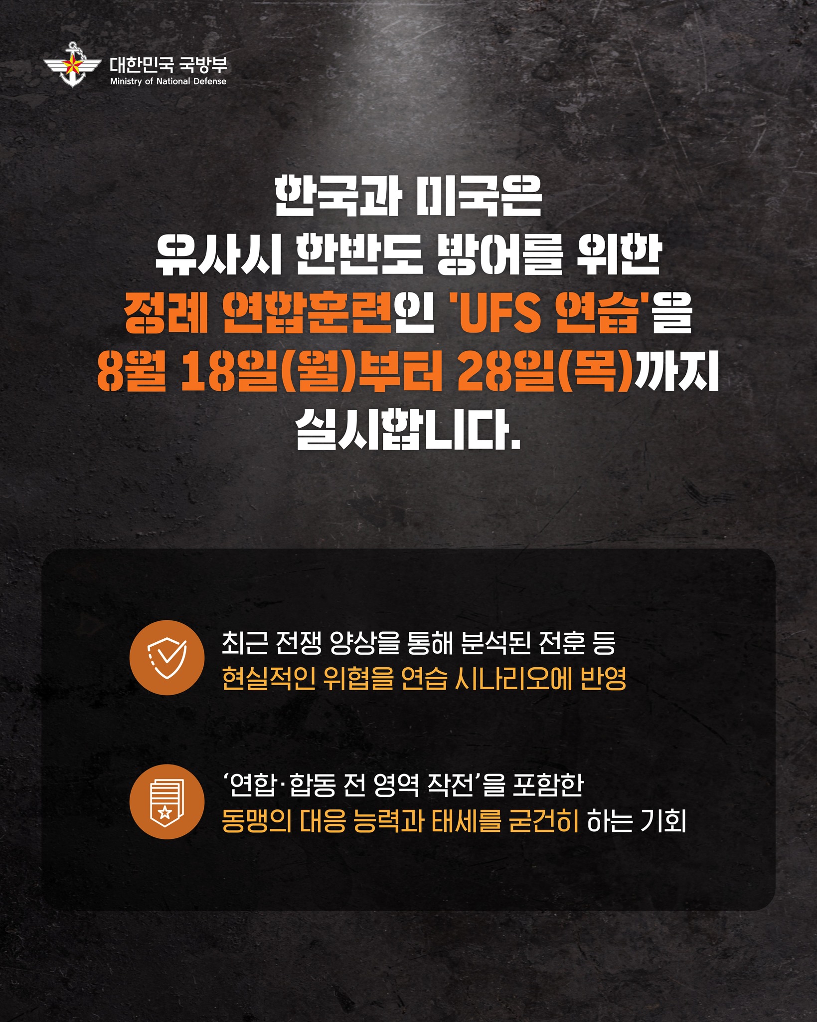 2025년 UFS(Ulchi Freedom Shield) 연습 실시