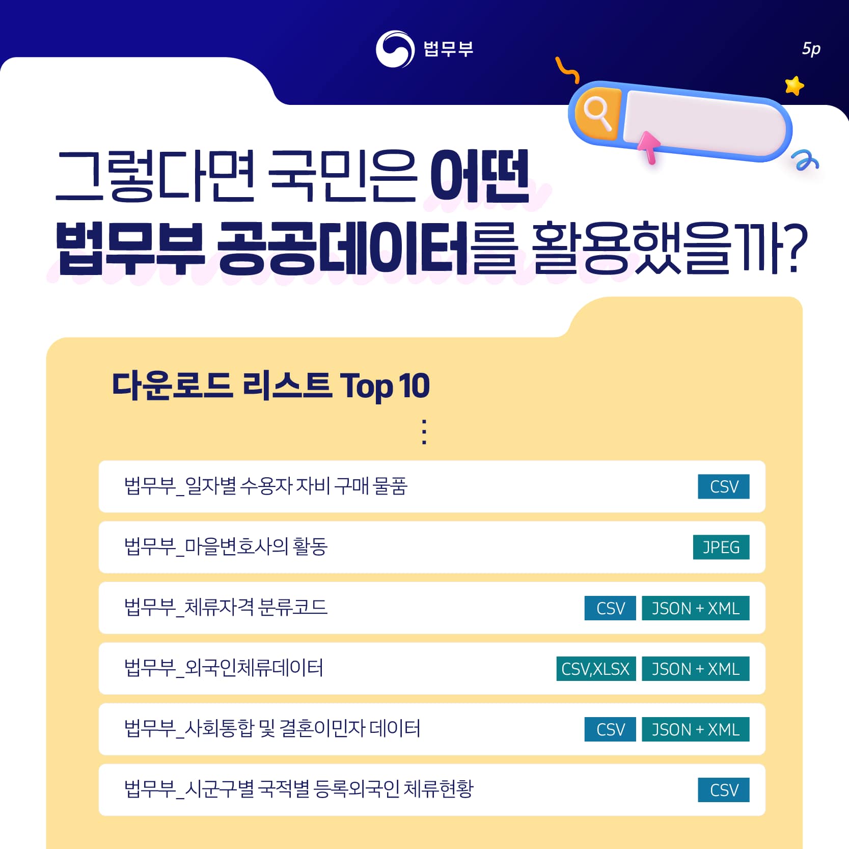 법무부 공공데이터 활용 방안 <데이터로 만드는 더 나은 법무행정>