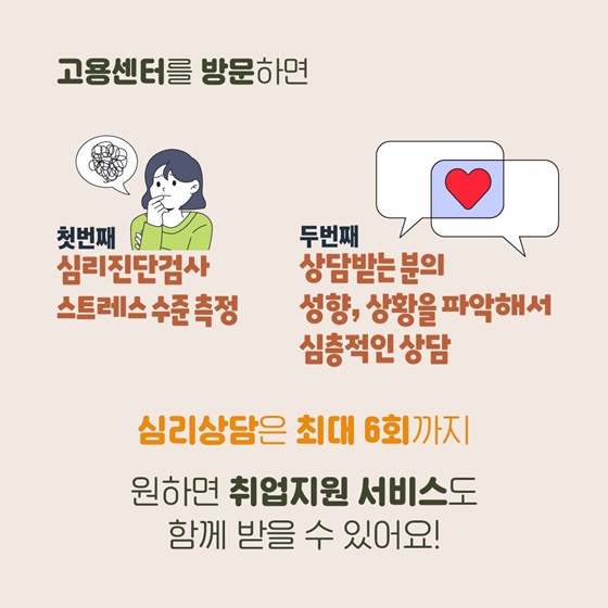 구직자들을 위한 심리안정지원 프로그램