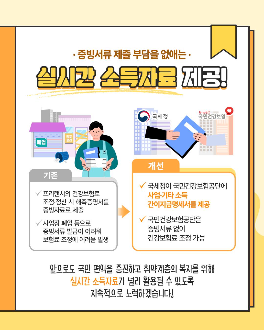 실시간 소득자료 제공으로 프리랜서의 건강보험료 조정이 편해집니다!
