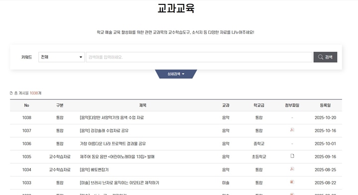 다양한 교수학습 자료들을 읽고 이용할 수 있도록 콘텐츠를 제공하고 있다.