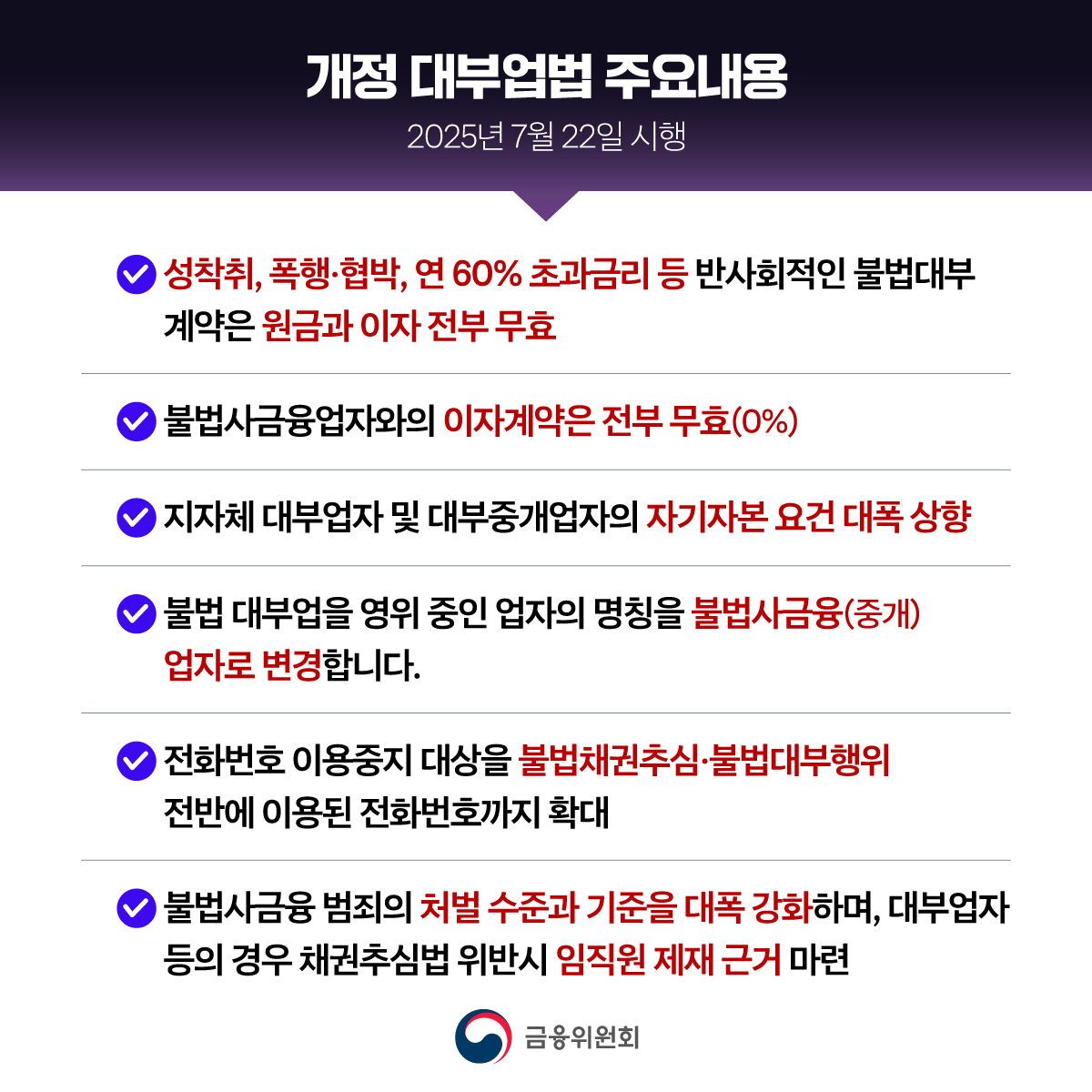 불법사금융·불법추심을 근절하겠습니다. 개정 대부업법 시행 1개월을 맞이 불법사금융·불법추심 근절 현장 간담회
