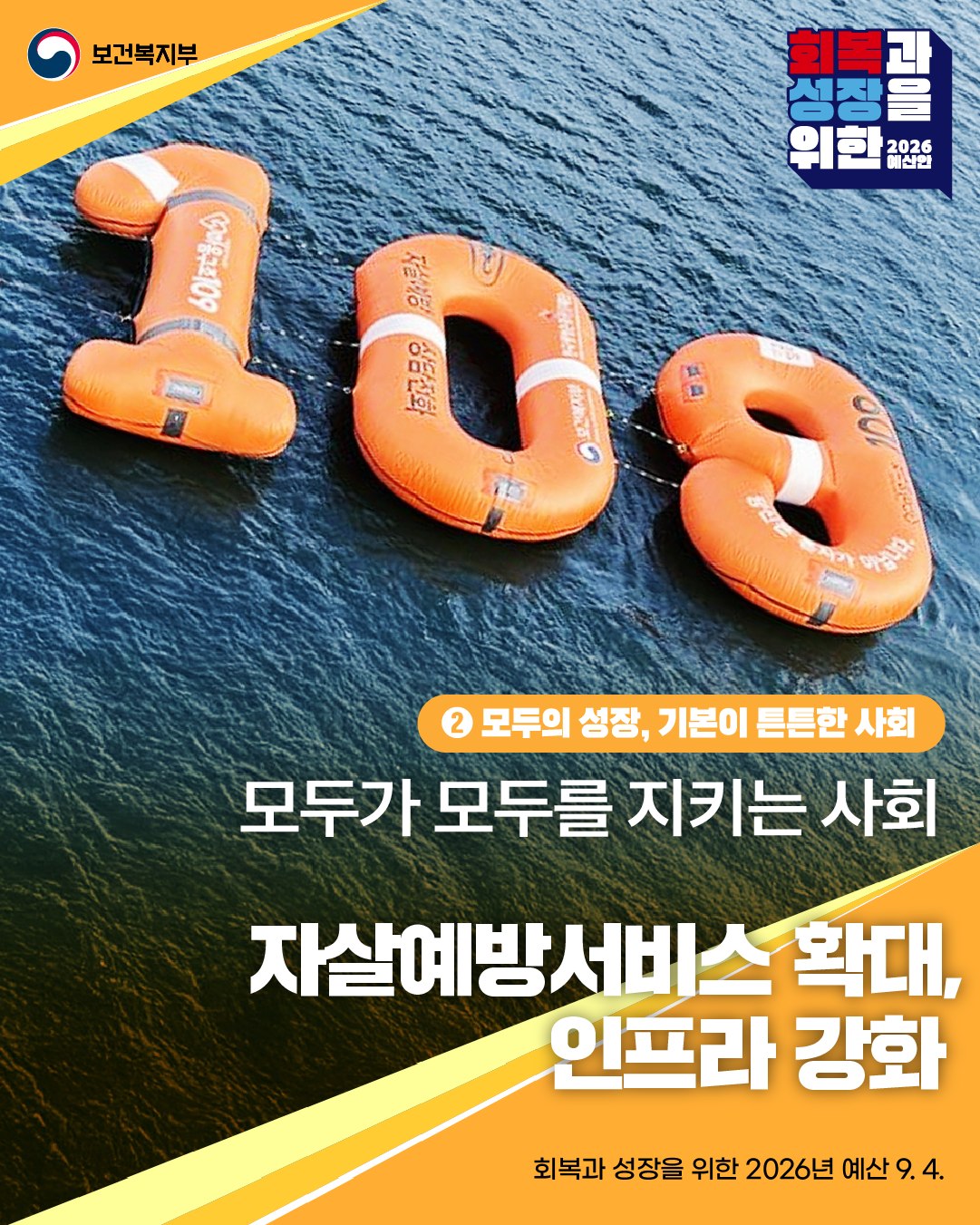 26년 보건복지부 예산안 ④ 자살예방서비스를 확대하고 인프라를 강화