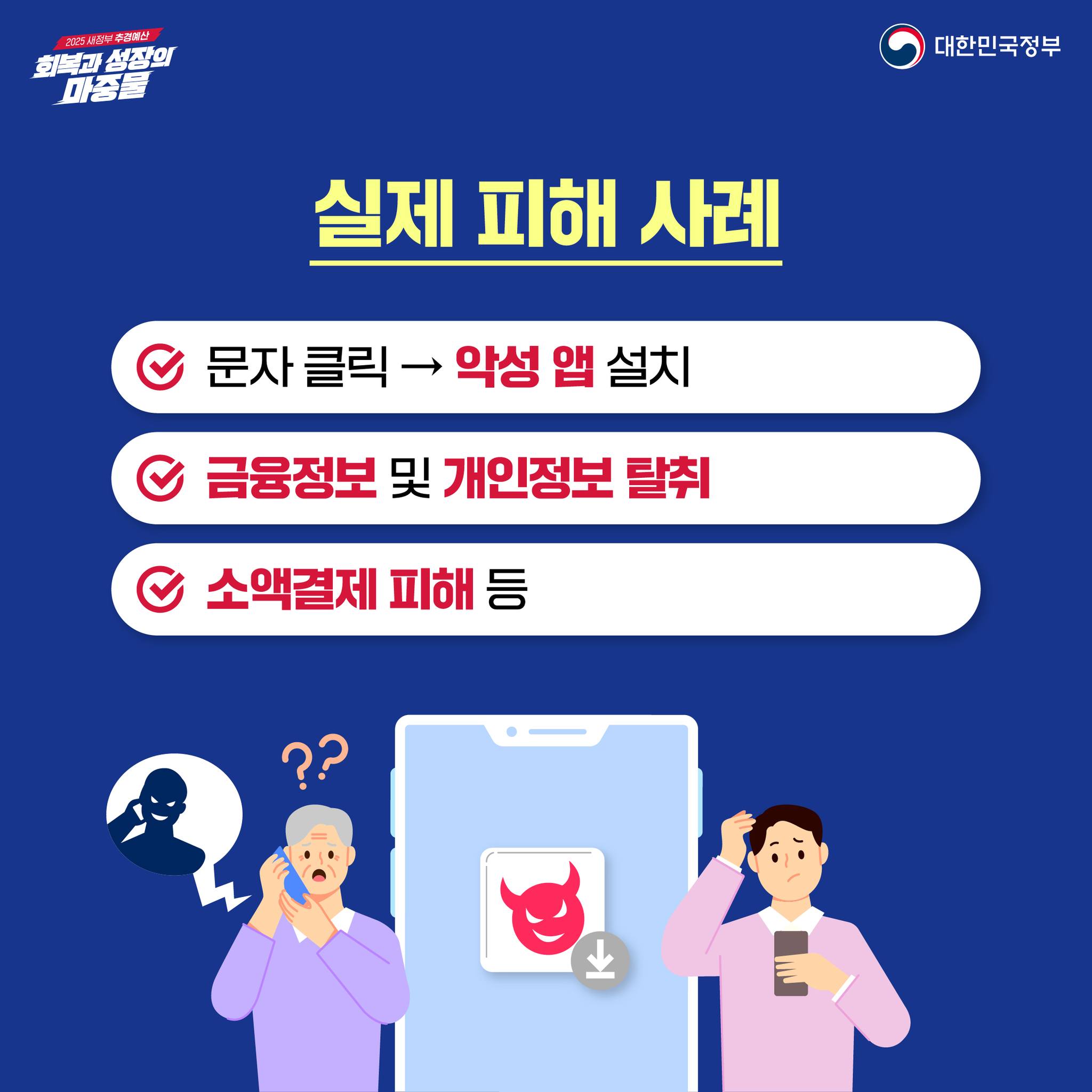 2차 민생회복 소비쿠폰 지급을 사칭한 스미싱 주의하세요!