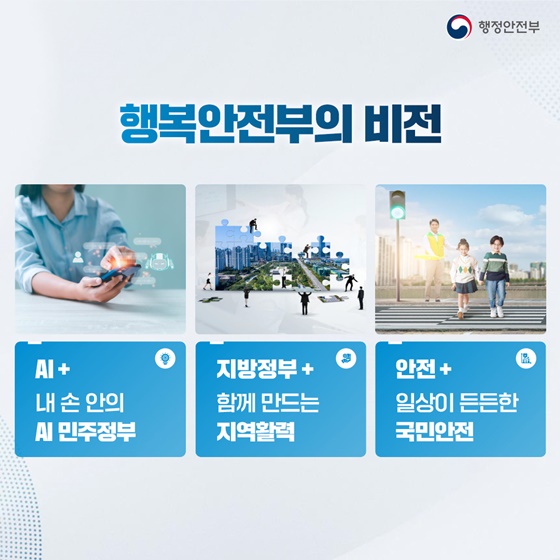 국민 삶에 플러스 든든한 행복안전부를 만들겠습니다