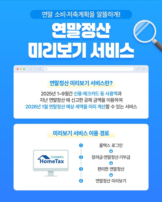 2025년 귀속 연말정산 미리보기 서비스 개통!