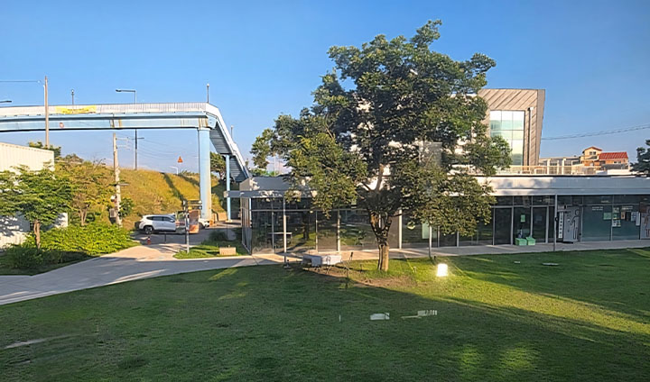 드넓게 펼쳐진 공간은 반려동물과의 산책, 야외 공연 등을 위한 공간으로 자유롭게 이용할 수 있다.