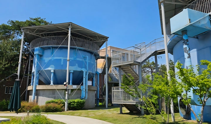 정수시설로 활용되던 때의 옛 저수조 구조물도 그대로 남아있다. 억지스럽게 새것으로 만드는 대신 현대와 역사를 조화롭게 융합했다는 데서 혜안이 돋보인다.