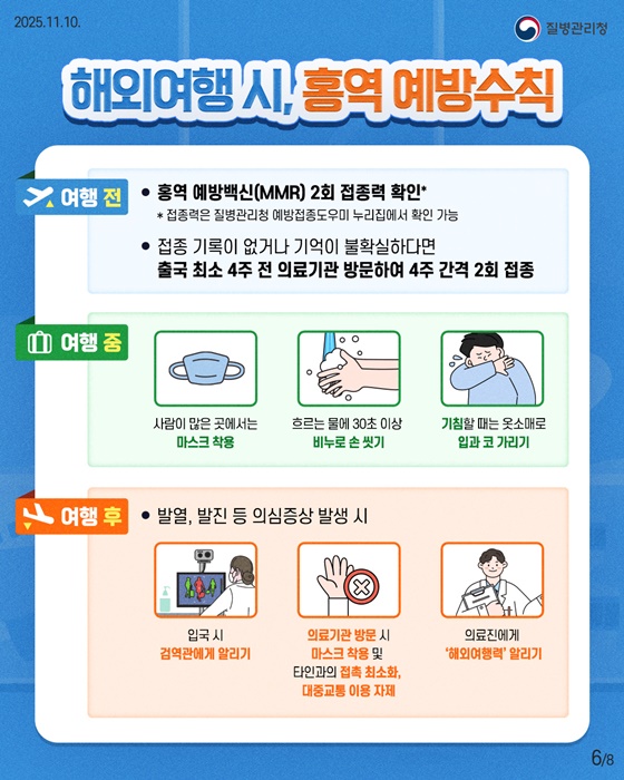 해외여행 전·후 홍역 예방은 필수!