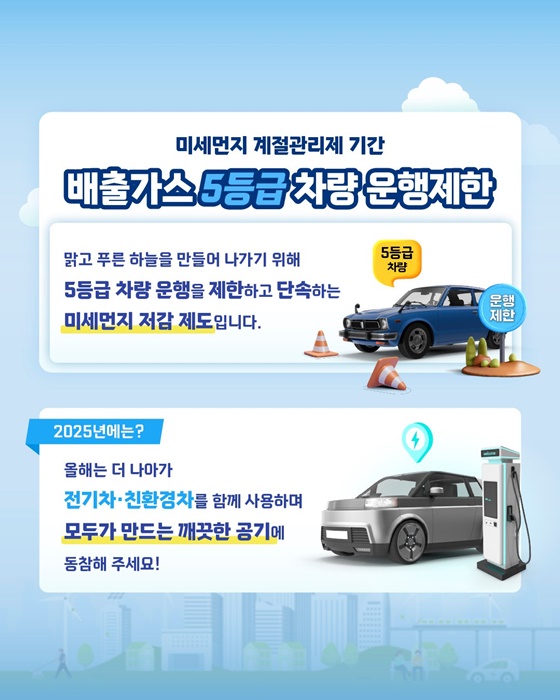 배출가스 5등급 차량 운행제한 시행