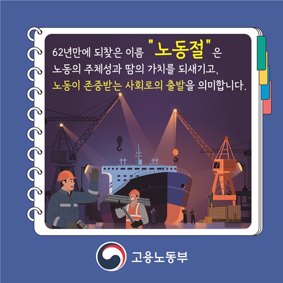 근로자의 날이 노동절로 변경되었습니다