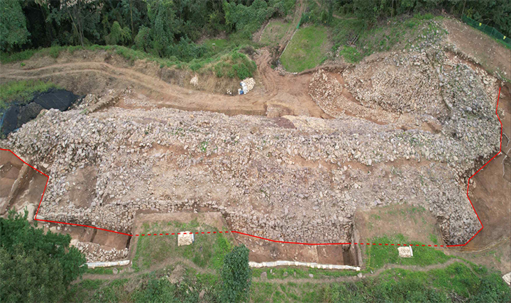 대구 팔거산성 초축 체성 내벽 전경(북→남) (사진=국가유산청)
