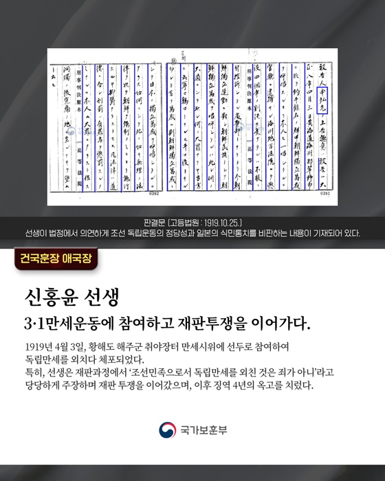 제86회 순국선열의 날 독립유공자 95명 포상