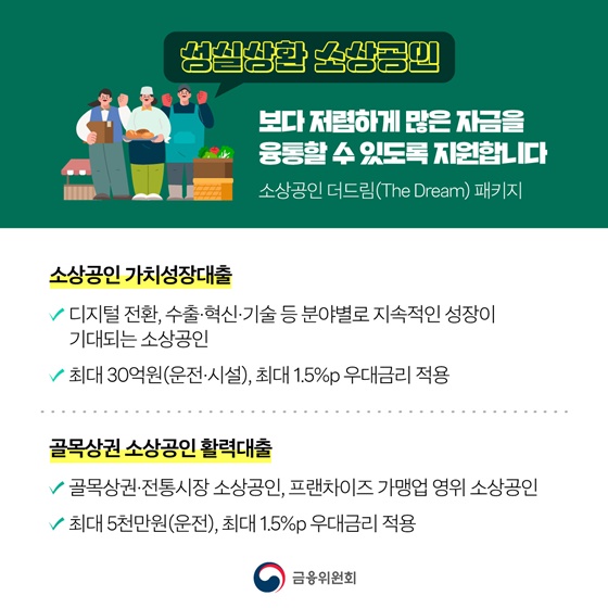 소상공인 성장촉진 보증부대출 출시