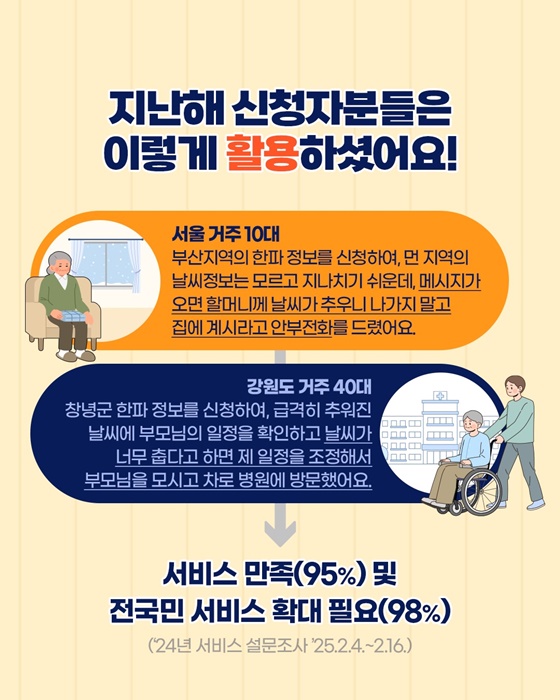 기상청 한파 영향예보 직접전달 서비스 미리 신청하세요