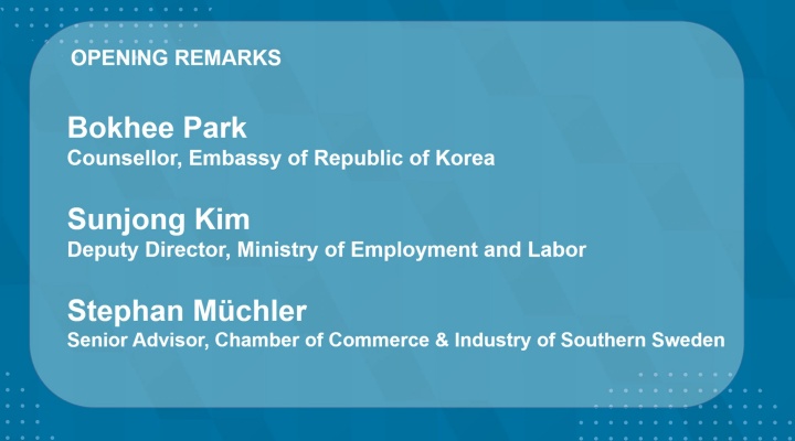 한국과 스웨덴 연사의 기조 발언으로 시작한 행사.