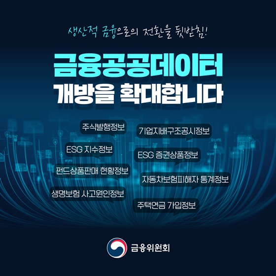 금융공공데이터 개방을 확대합니다