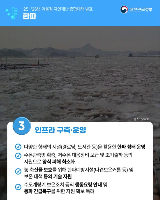 겨울철 자연재난(대설·한파) 종합대책 발표