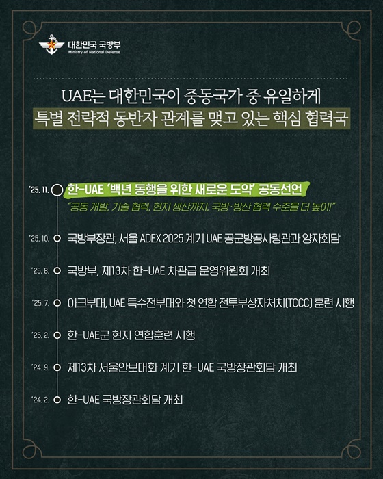 한-UAE 100년 동행 새도약 국방부가 함께하겠습니다