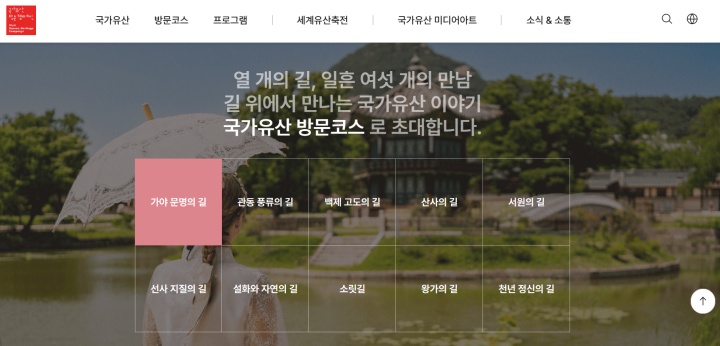 10개의 테마로 구성된 다양한 방문 코스. (출처=국가유산 방문 캠페인 누리집)