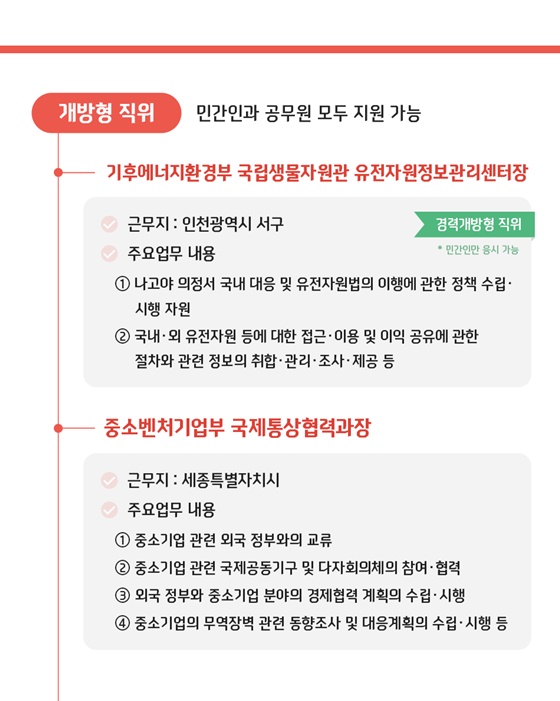개방형 직위 공개모집 지금 지원해 보세요!