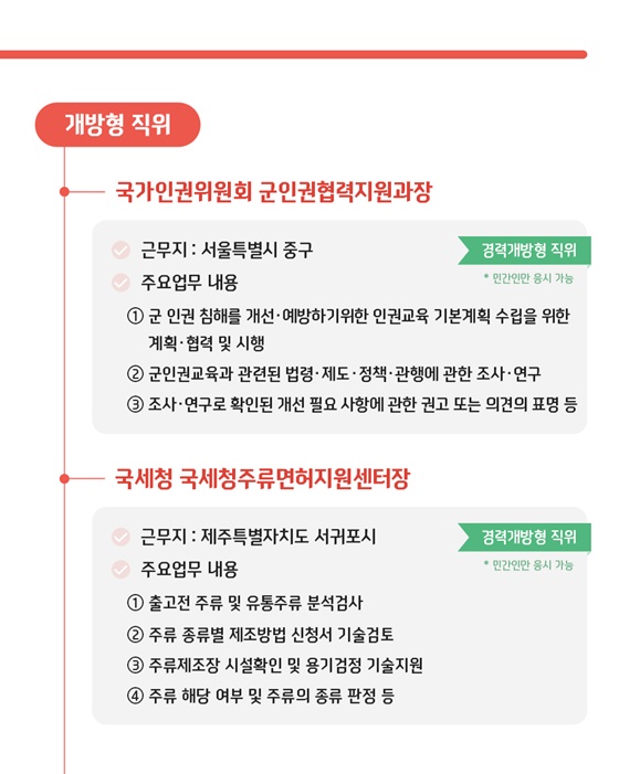 개방형 직위 공개모집 지금 지원해 보세요!
