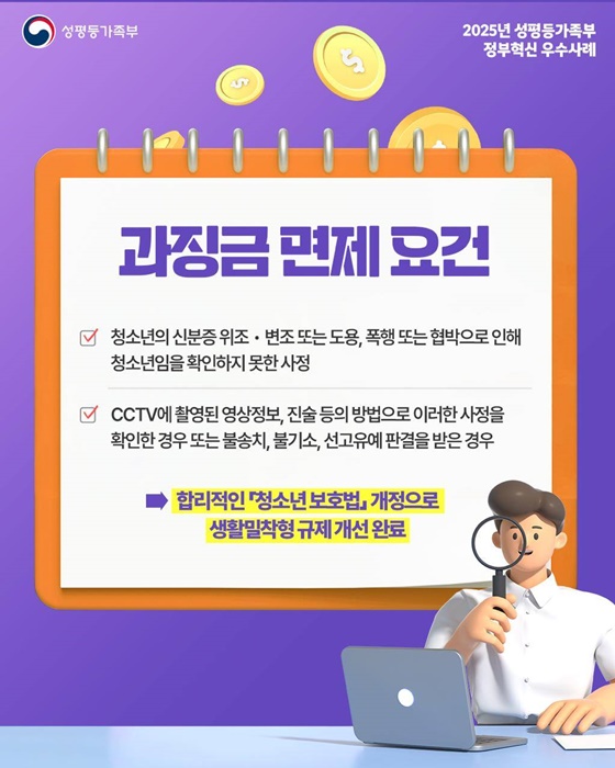 청소년 보호의무를 다한 선량한 숙박업주 과징금 면제