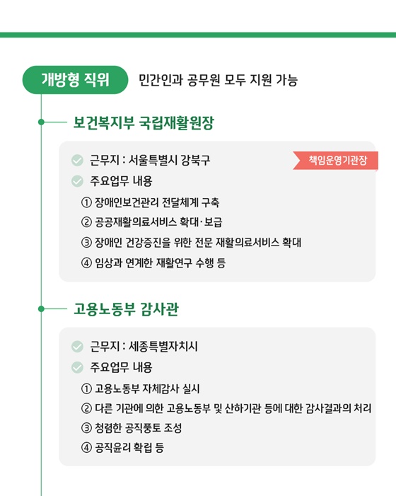 개방형 직위 공개모집 지금 지원해 보세요!