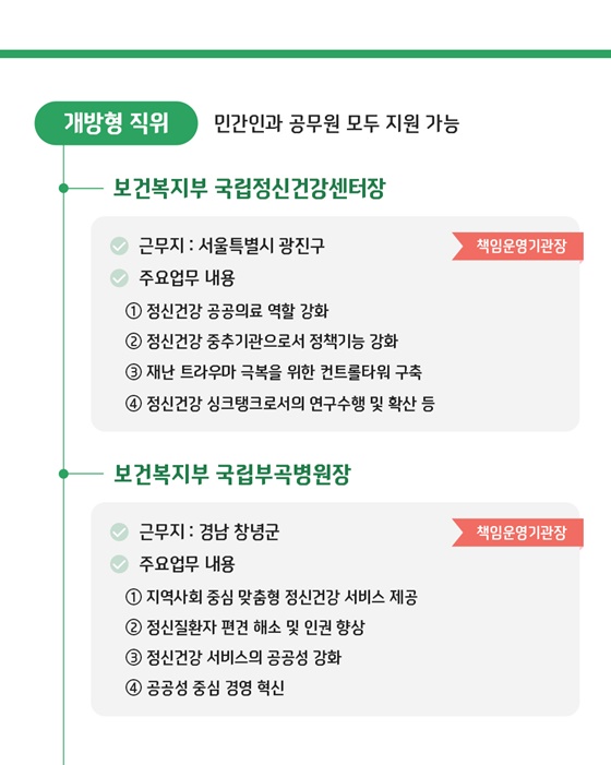 개방형 직위 공개모집 지금 지원해 보세요!