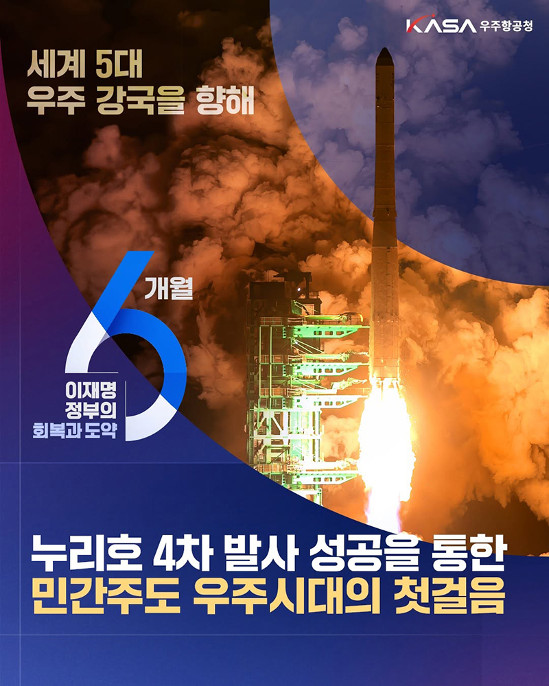 누리호 4차 발사 성공 민간주도 우주시대의 첫걸음 하단내용 참조