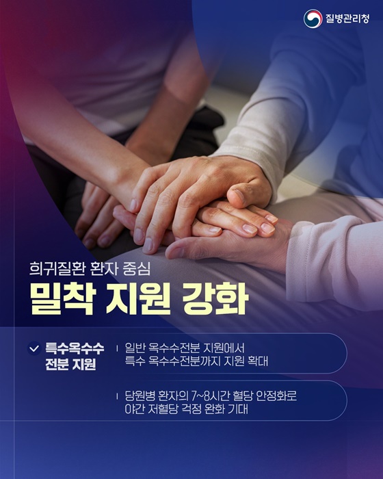 당원병 환자 대상 특수 옥수수전분 지원 확대