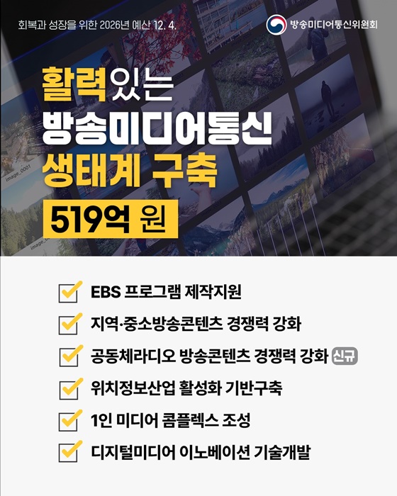 2026년 방송미디어통신위원회 예산