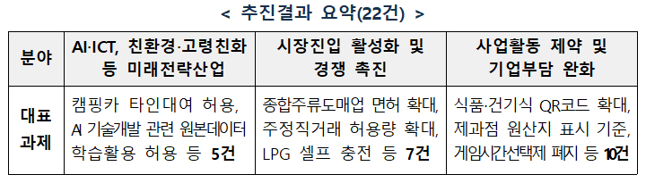 추진결과 요약(22건)