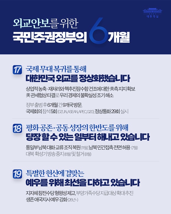국익중심 외교·안보 6개월, 국민께 보고드립니다