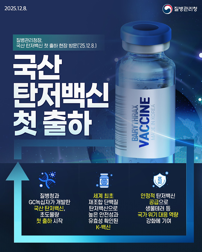 국산 탄저백신 첫 출하 하단내용 참조