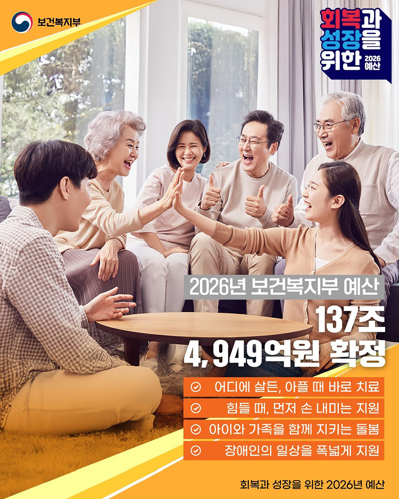 2026년 보건복지부 예산 하단내용 참조