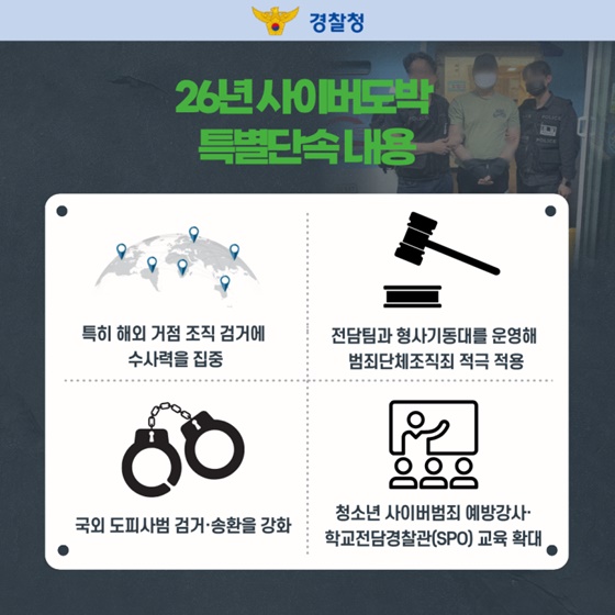 해외 조직 추적까지 더욱 강화되는 사이버도박 특별단속