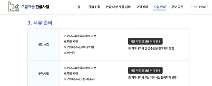 준비해야 하는 서류의 목록은 다음과 같다.