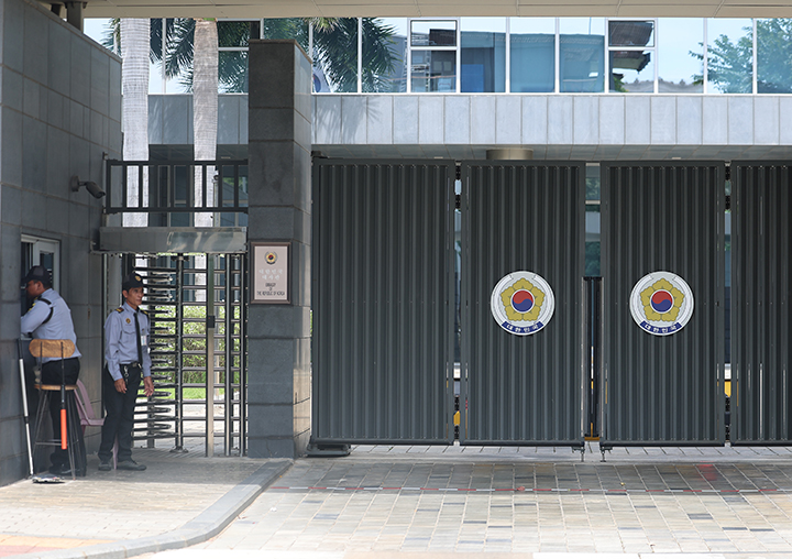 프놈펜에 위치한 주캄보디아 대사관. 2025.10.21 (사진=저작권자(c) 연합뉴스, 무단 전재-재배포 금지)