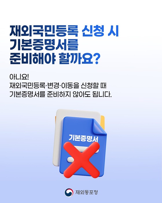해외에 살고 있는 국민들을 위한 재외국민등록 Q&A