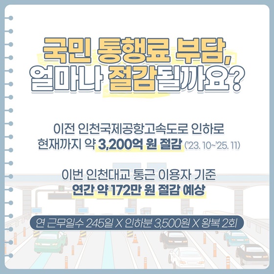 12월 18일부터 인천대교 통행료 확 저렴해 집니다!