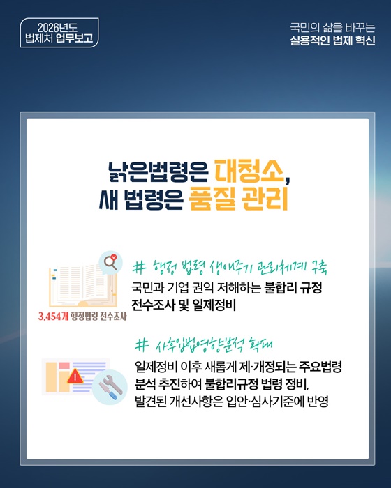 국민의 삶을 바꾸는 실용적인 법제 혁신