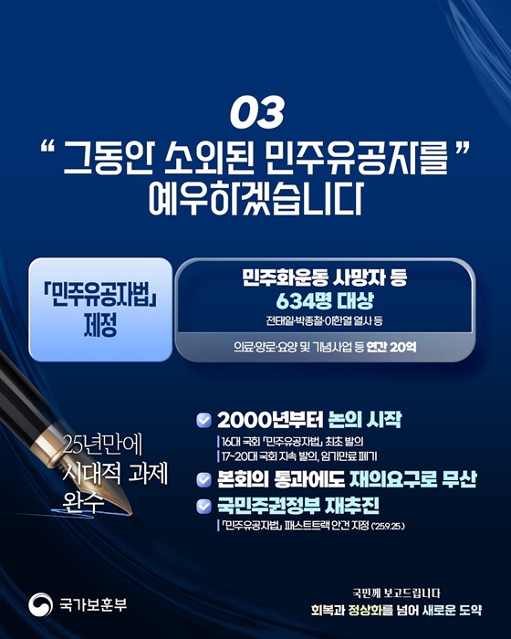 국가 공동체를 위한 특별한 희생에 특별한 보상