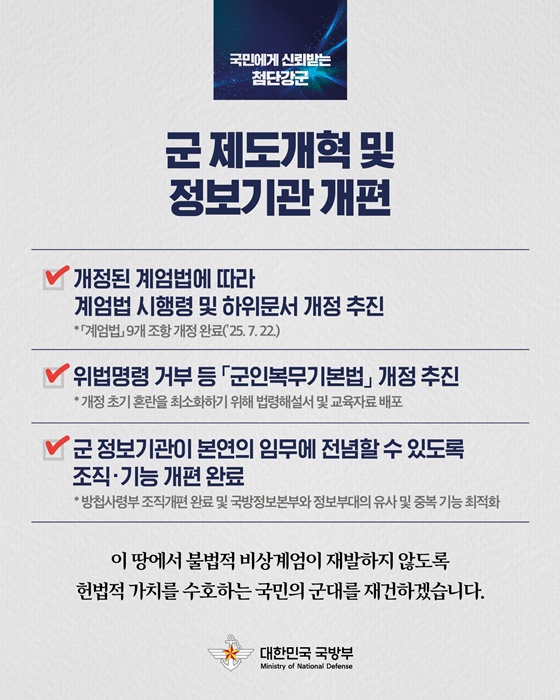 국민에게 신뢰받는 첨단강군