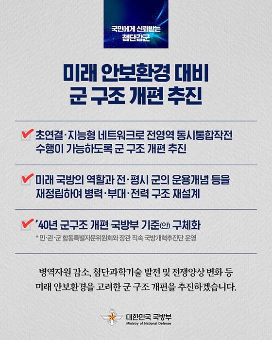 국민에게 신뢰받는 첨단강군