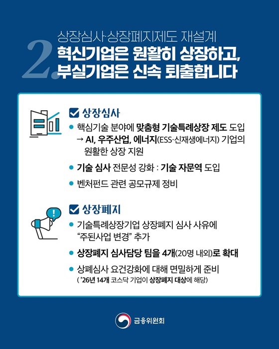 코스닥 시장 체질을 개선합니다