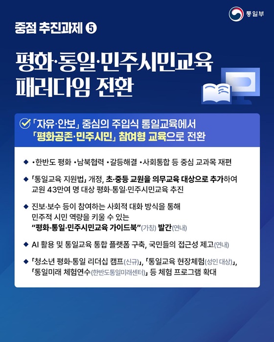 한반도 평화공존 원년 만들기 ⑤ 평화·통일공감대 형성을 위한 경청 및 국민 참여 확대